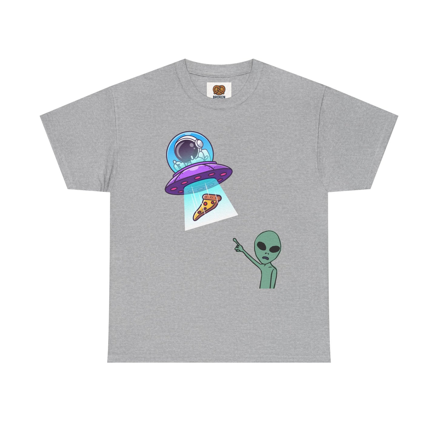 Alien Abduction Pizza T‑Shirt — Funny UFO Graphic Tee