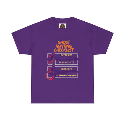 Ghost Hunting Checklist T-Shirt — Paranormal Investigator Tee