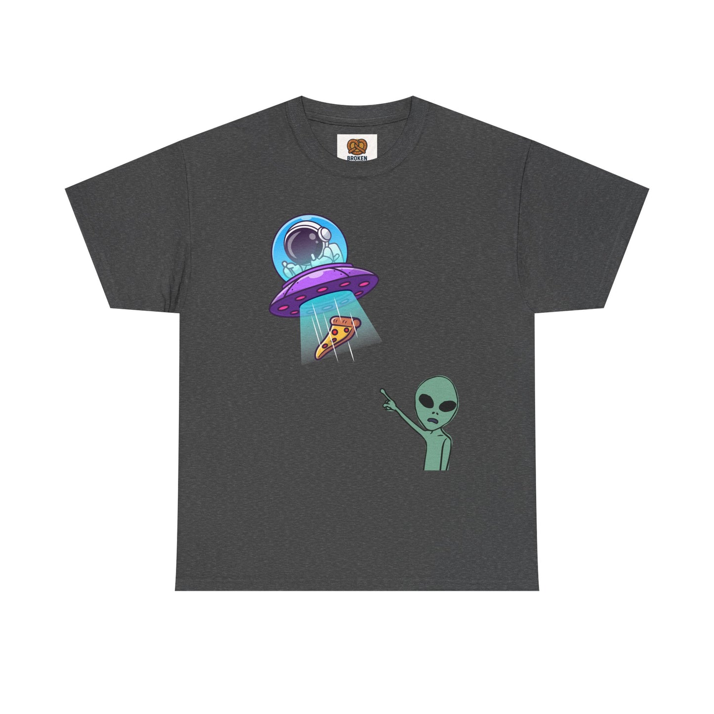 Alien Abduction Pizza T‑Shirt — Funny UFO Graphic Tee