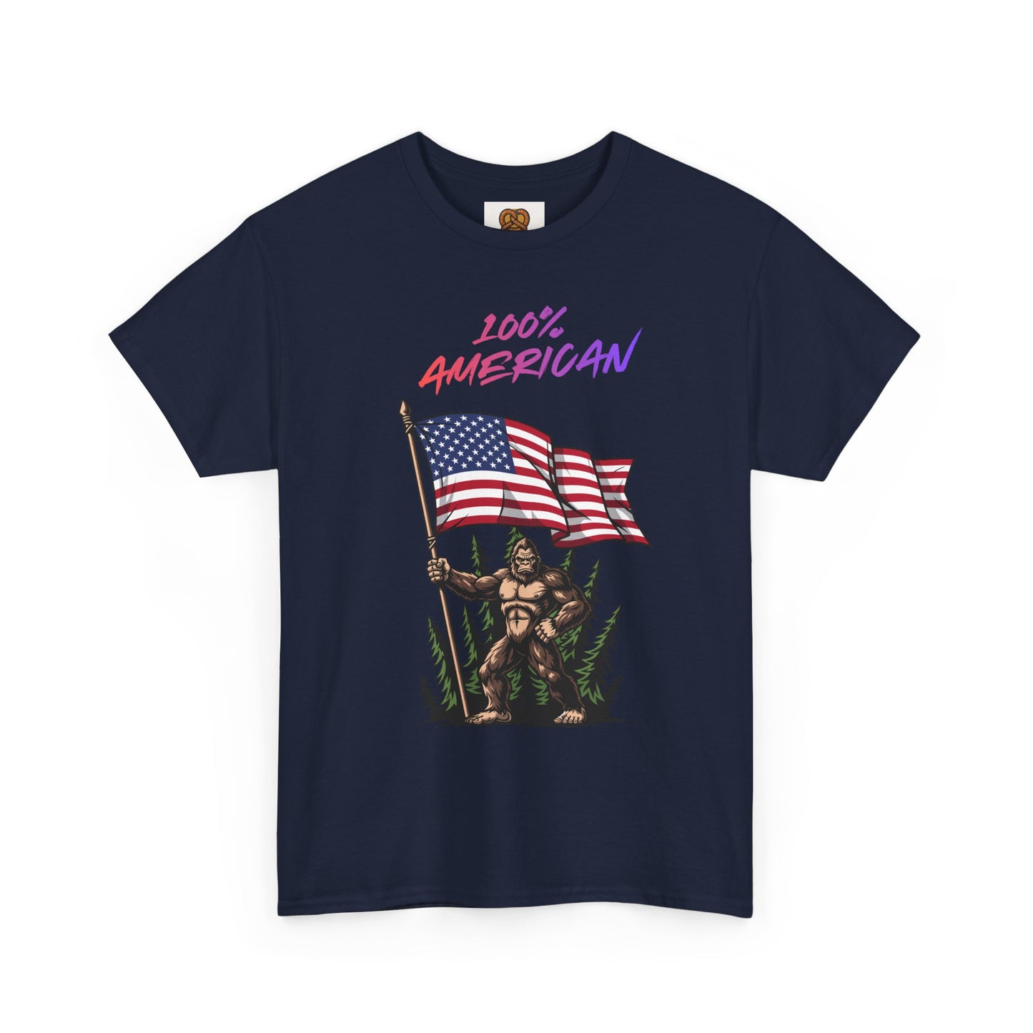 100% American T-Shirt — Retro Patriotic Flag Graphic Tee