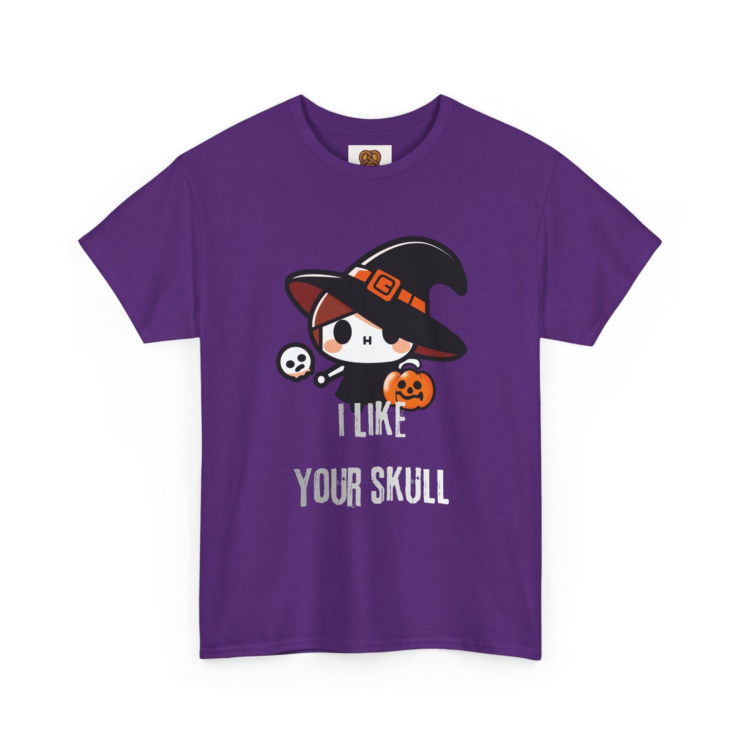 Halloween Witch Skull Tee — "I Like Your Skull" Cute Spooky Graphic T-Shirt
