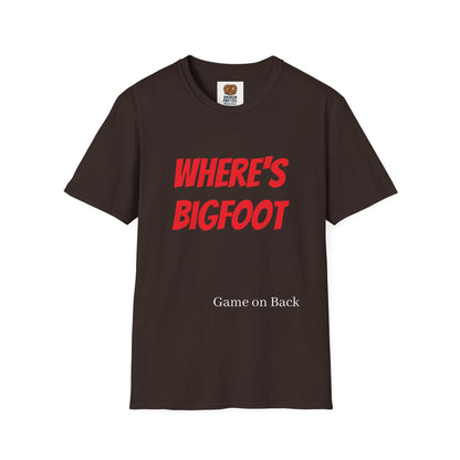 Where's Bigfoot T-Shirt — Hidden Monster Graphic Tee with Game on Back