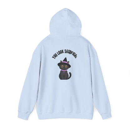 Witch Cat Hoodie – "You Look Purrrfect" Cute Black Cat Halloween Sweatshirt