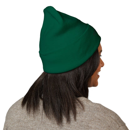 Paratees Embroidered Cuffed Beanie — Minimal Winter Knit Hat