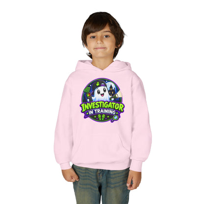 Youth Hoodie — "Investigator in Training" Cute Ghost Detective Kids Pullover