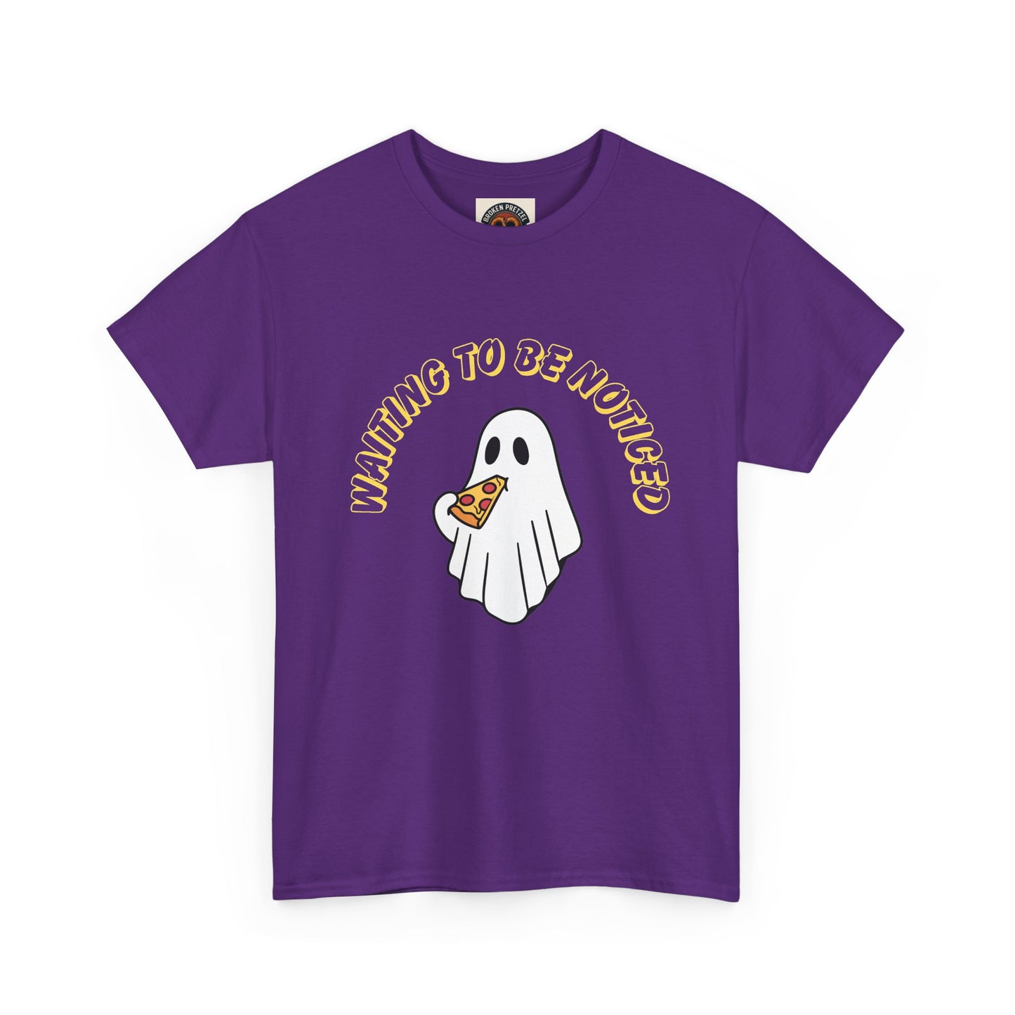 Ghost Holding Pizza "Waiting to Be Noticed" T‑Shirt
