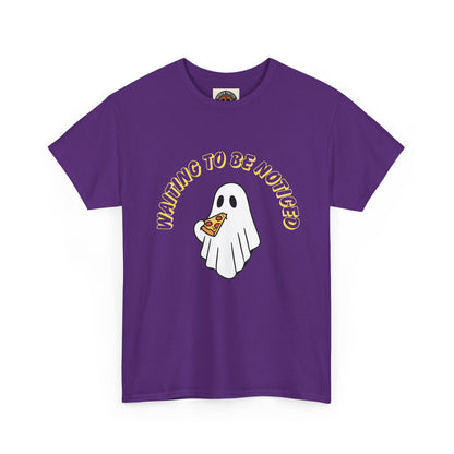 Ghost Holding Pizza "Waiting to Be Noticed" T‑Shirt