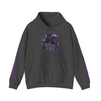 Witchy Black Hoodie - "Wicca Queen" Gothic Witch Cat Pullover