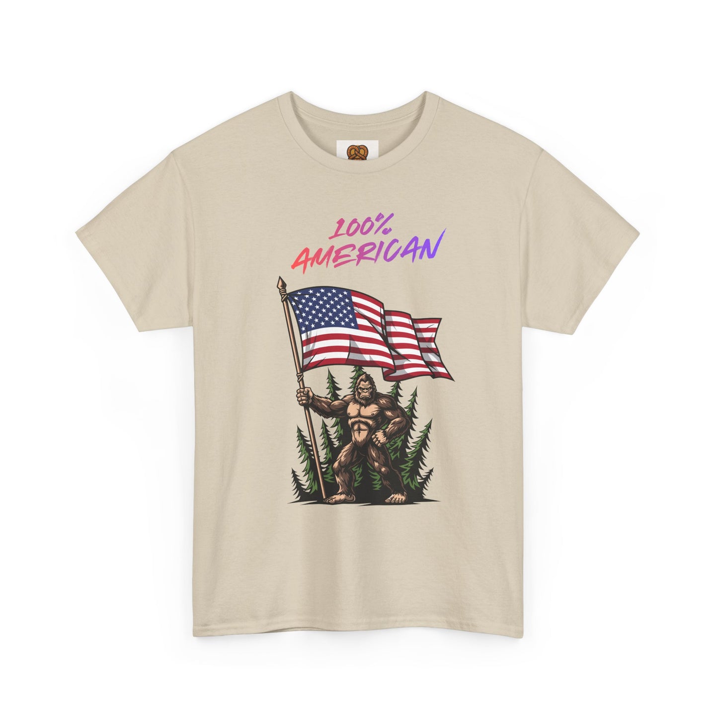 100% American T-Shirt — Retro Patriotic Flag Graphic Tee