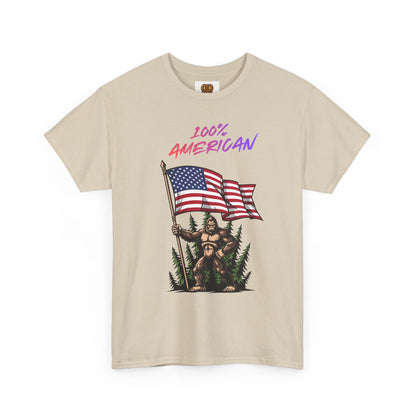100% American T-Shirt — Retro Patriotic Flag Graphic Tee