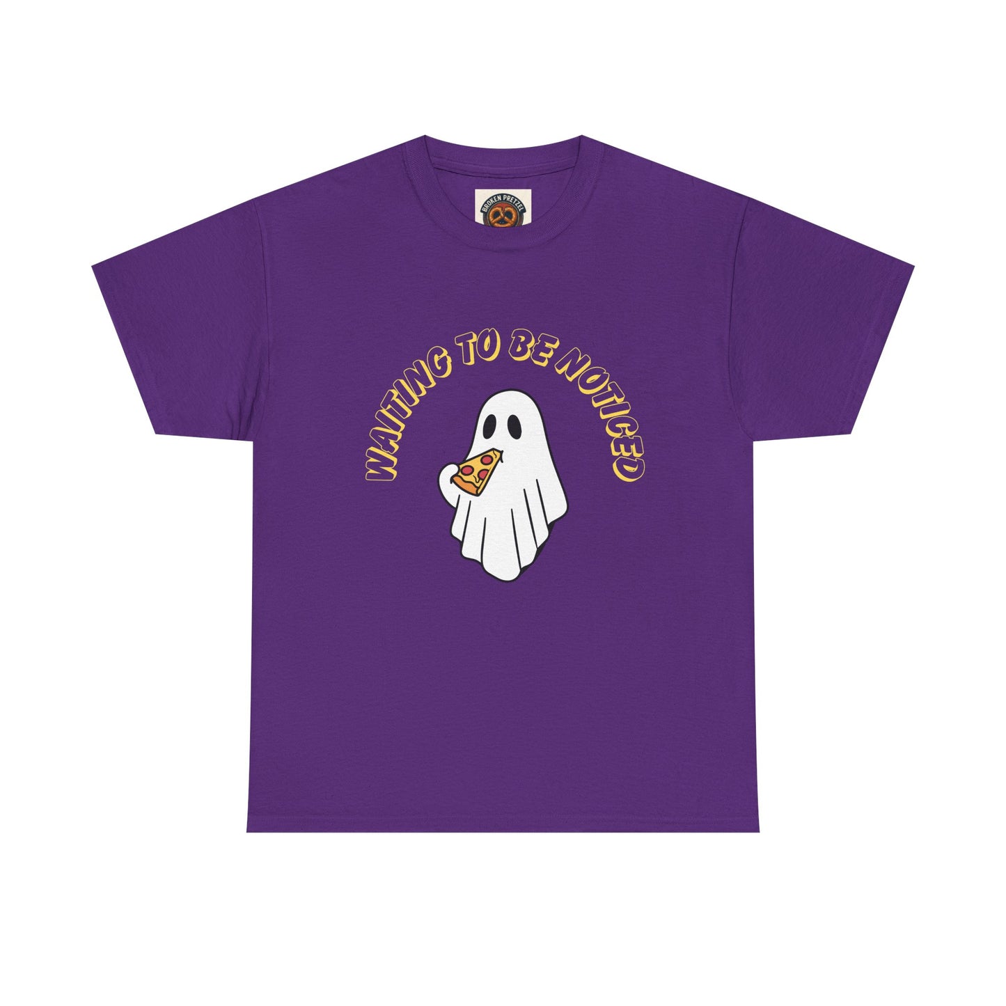 Ghost Holding Pizza "Waiting to Be Noticed" T‑Shirt