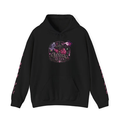 Wicca Queen Hoodie - Gothic Witchy Sweatshirt with Floral Skull Design