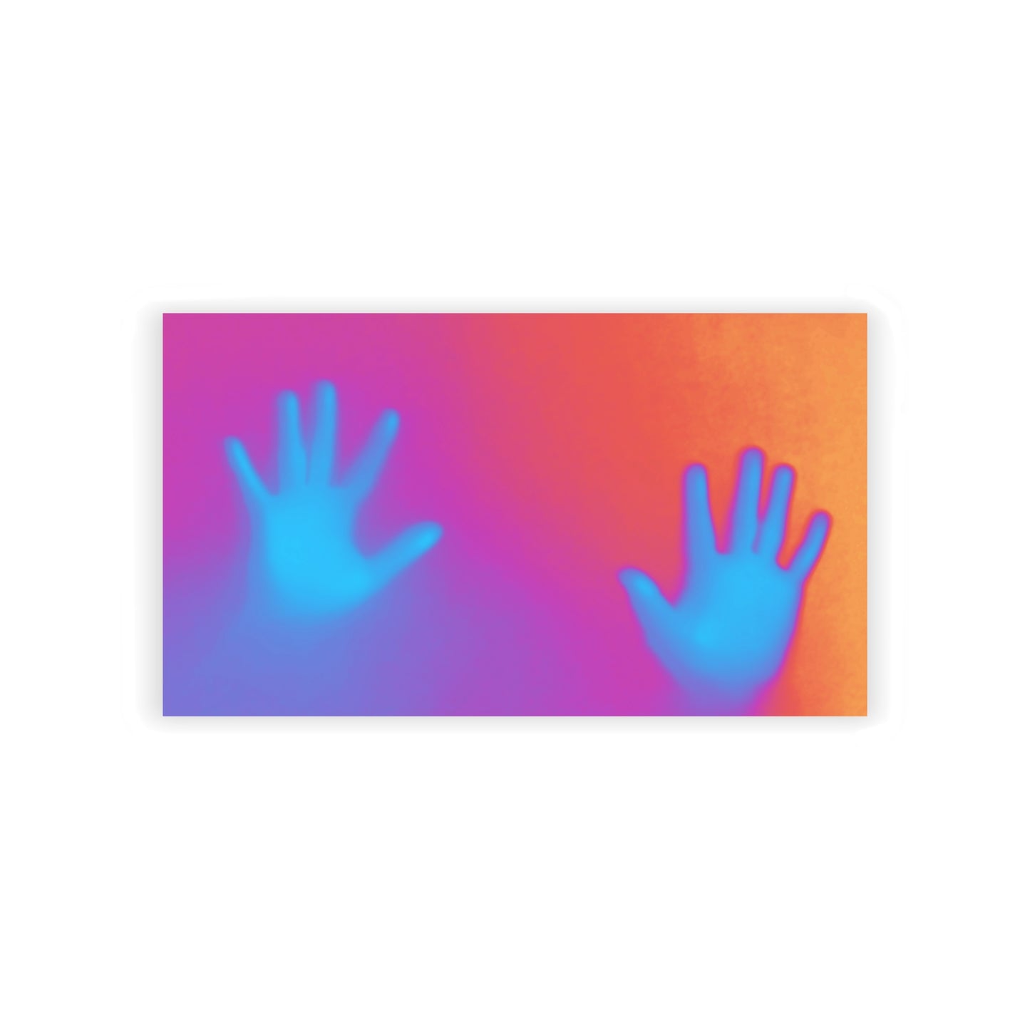 Vibrant Neon Hands Business Cards — Gradient UV Glow Networking Cards