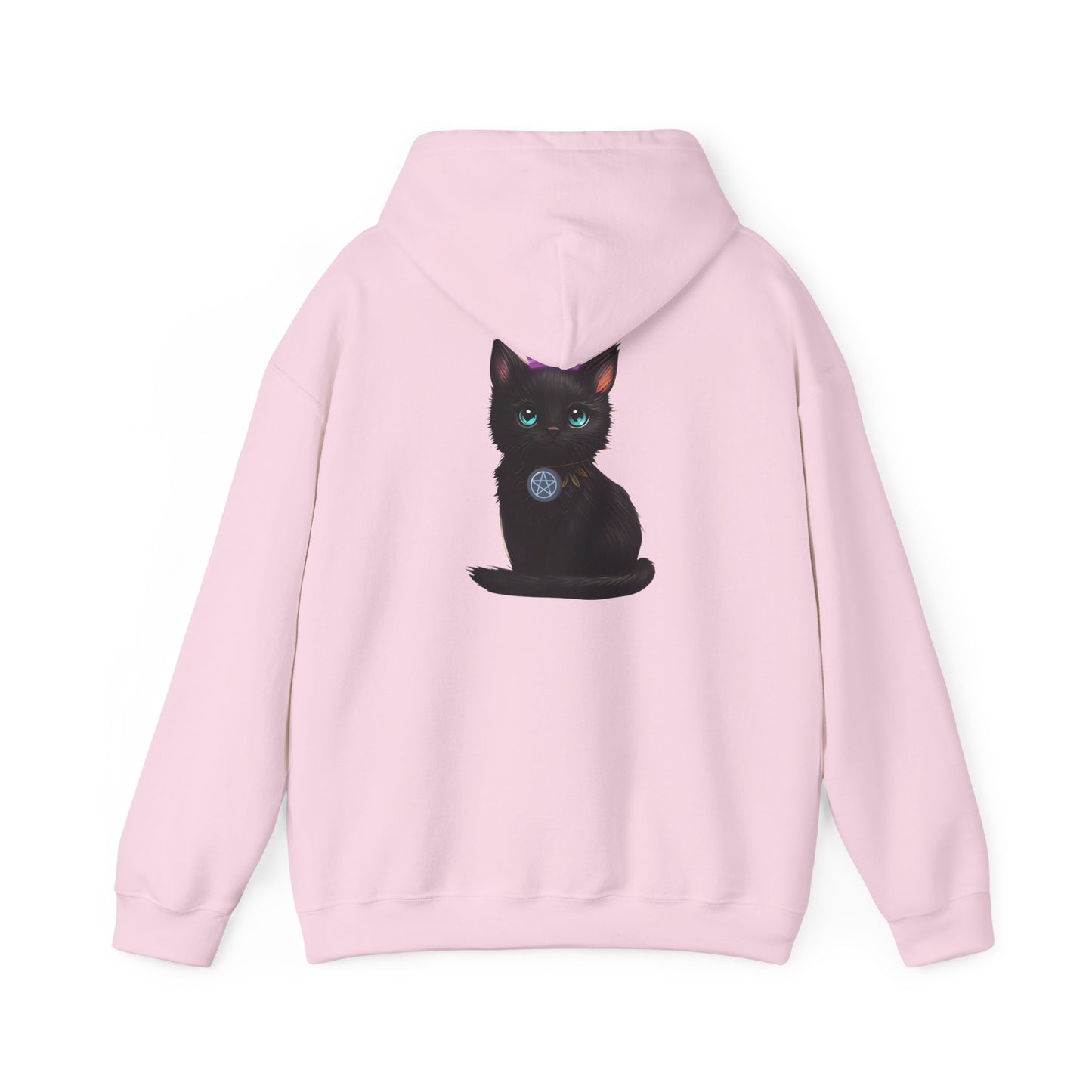 Witchy Cat Hoodie — 'Wicca Queen' Crescent Moon & Black Cat Spiritual Pullover