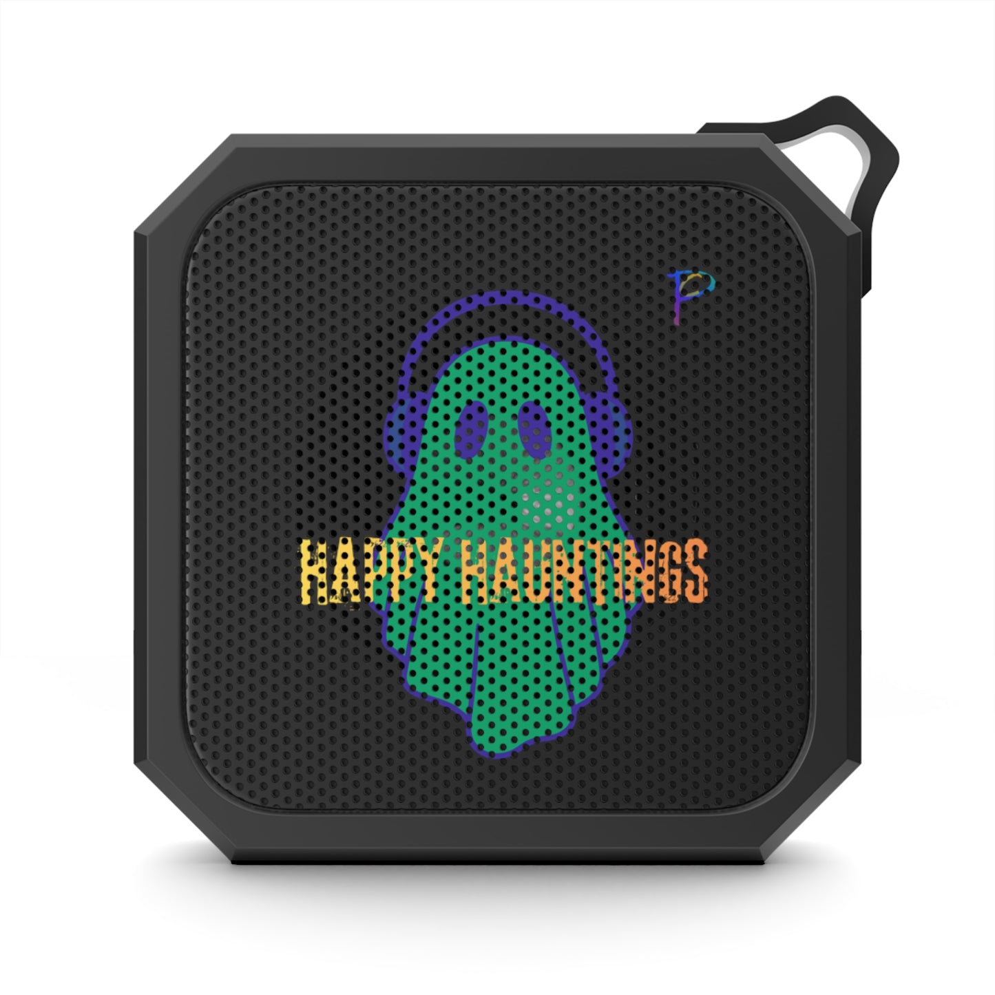 Bluetooth Speaker — 'Happy Hauntings' Ghost Outdoor Speaker (Halloween Portable Waterproof)