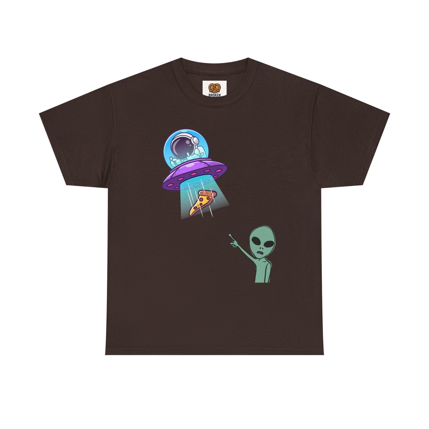 Alien Abduction Pizza T‑Shirt — Funny UFO Graphic Tee