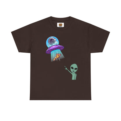 Alien Abduction Pizza T‑Shirt — Funny UFO Graphic Tee