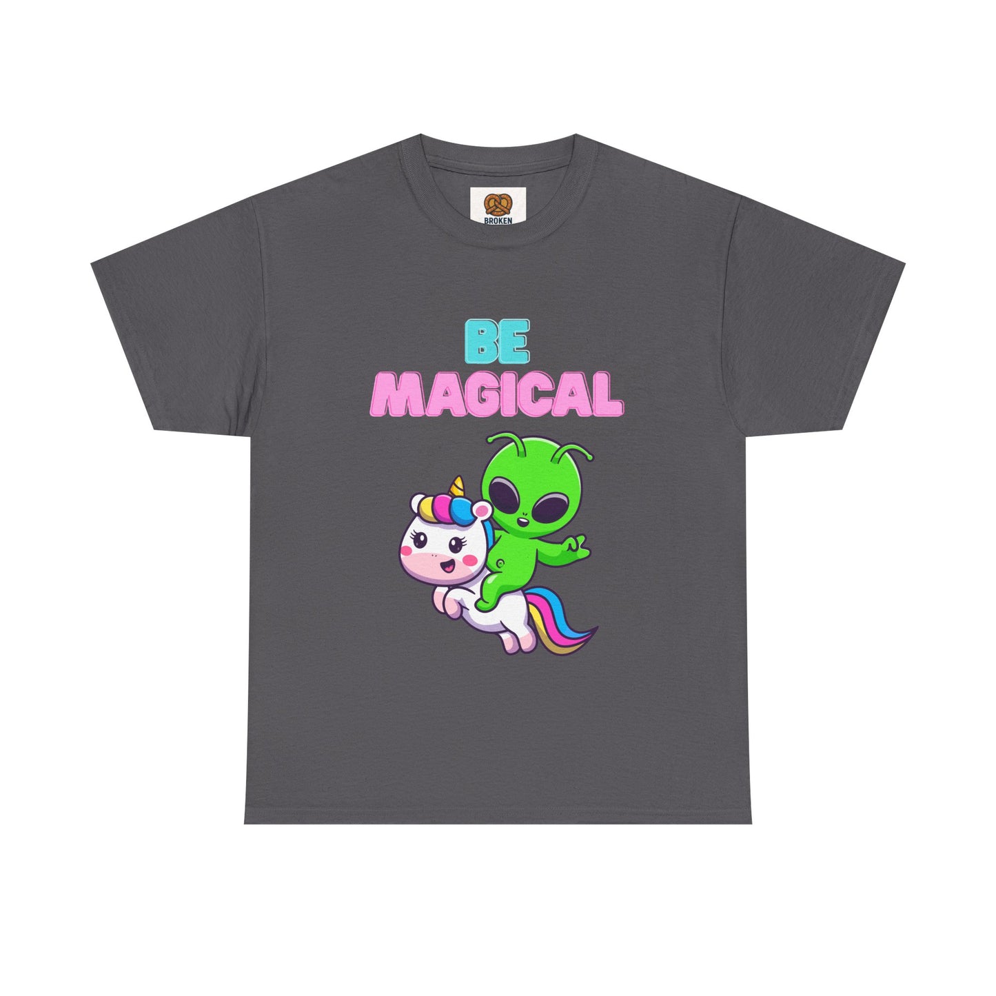Be Magical Alien Riding Unicorn T-Shirt — Cute Kawaii Graphic Tee