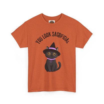 You Look Sacrificial Black Cat Halloween T-Shirt — Cute Witch Cat Tee for Halloween