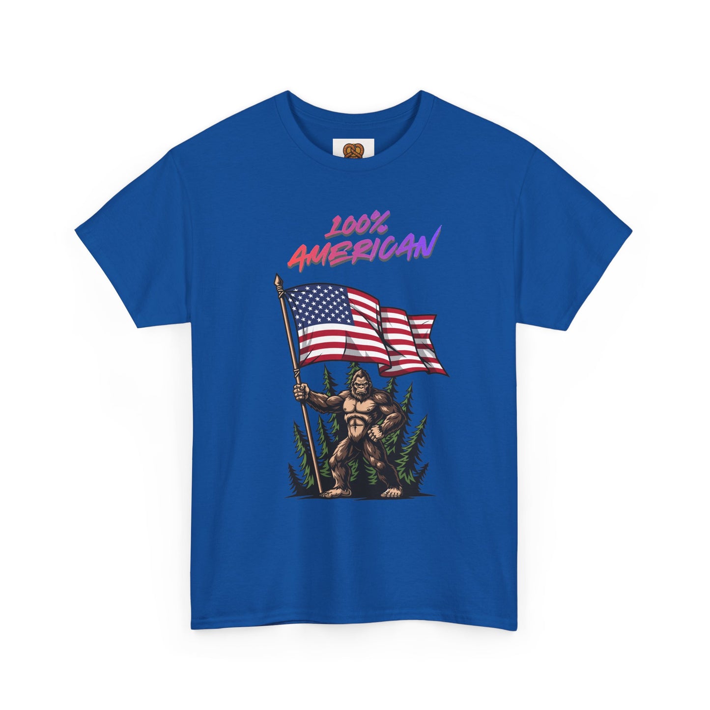 100% American T-Shirt — Retro Patriotic Flag Graphic Tee