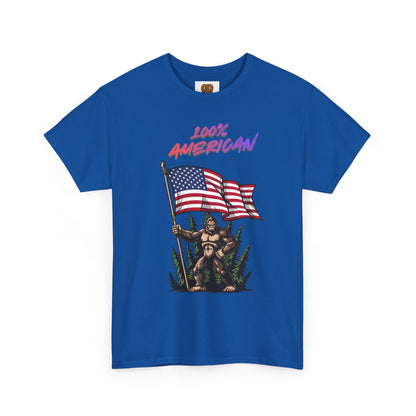 100% American T-Shirt — Retro Patriotic Flag Graphic Tee