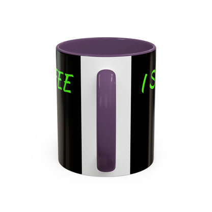 Funny Coffee Mug - "Dear It's Coffee Time" Neon Green Accent Mug (11/15oz)