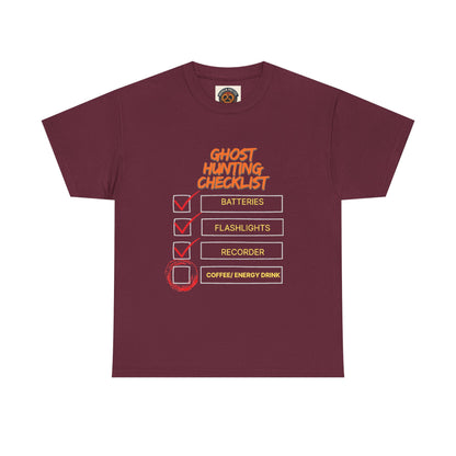 Ghost Hunting Checklist T-Shirt — Paranormal Investigator Tee