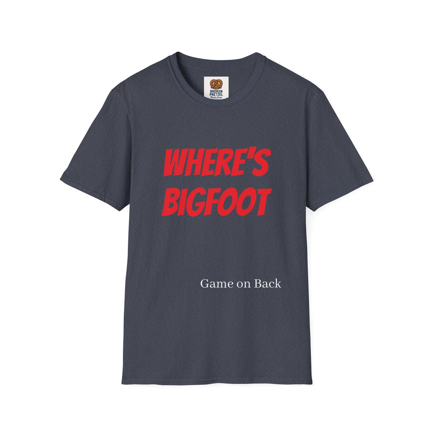 Where's Bigfoot T-Shirt — Hidden Monster Graphic Tee with Game on Back