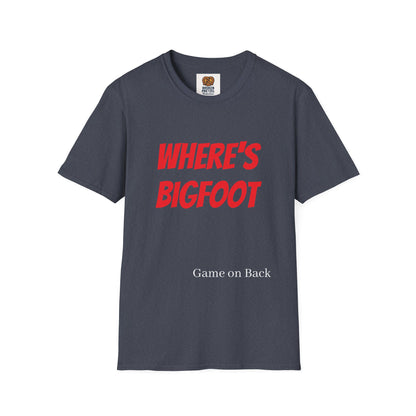 Where's Bigfoot T-Shirt — Hidden Monster Graphic Tee with Game on Back