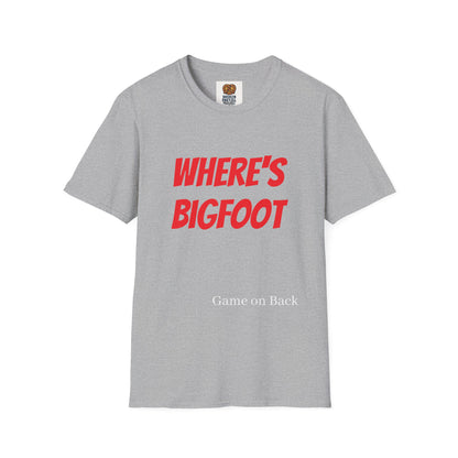 Where's Bigfoot T-Shirt — Hidden Monster Graphic Tee with Game on Back