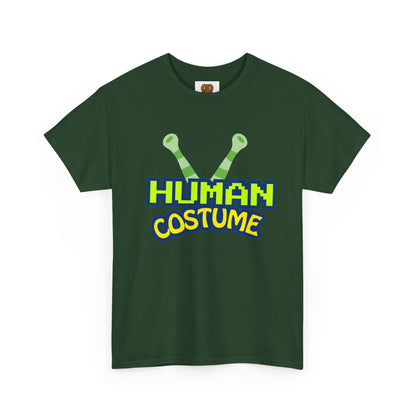 Alien Antenna "Human Costume" T‑Shirt — Funny Sci‑Fi Halloween Tee