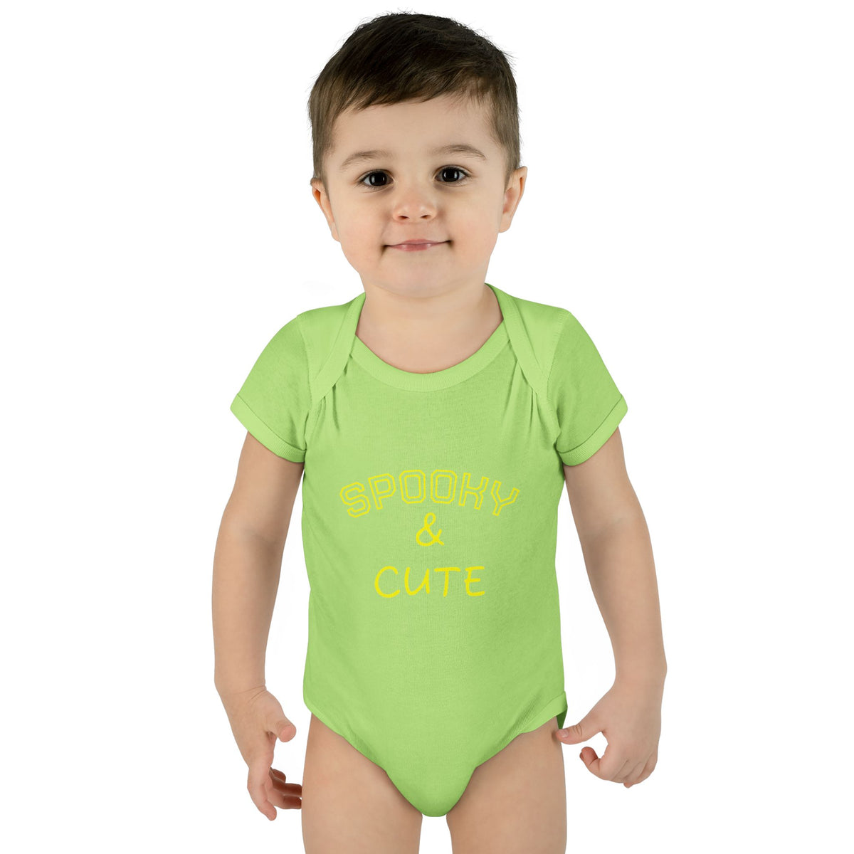 Infant Bodysuit - "Spooky & Cute" Halloween Baby Onesie (Orange)