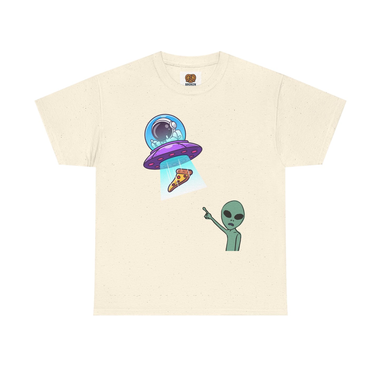 Alien Abduction Pizza T‑Shirt — Funny UFO Graphic Tee