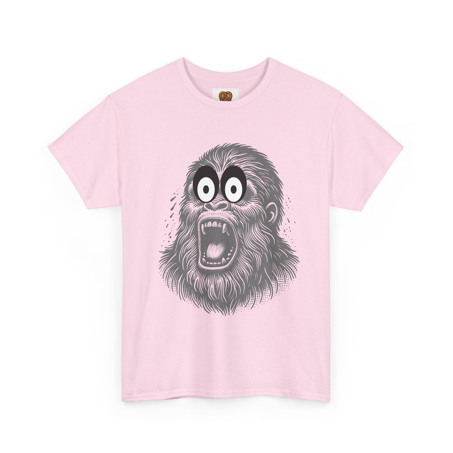 Screaming Ape Graphic Tee — Retro Monochrome Primate Design