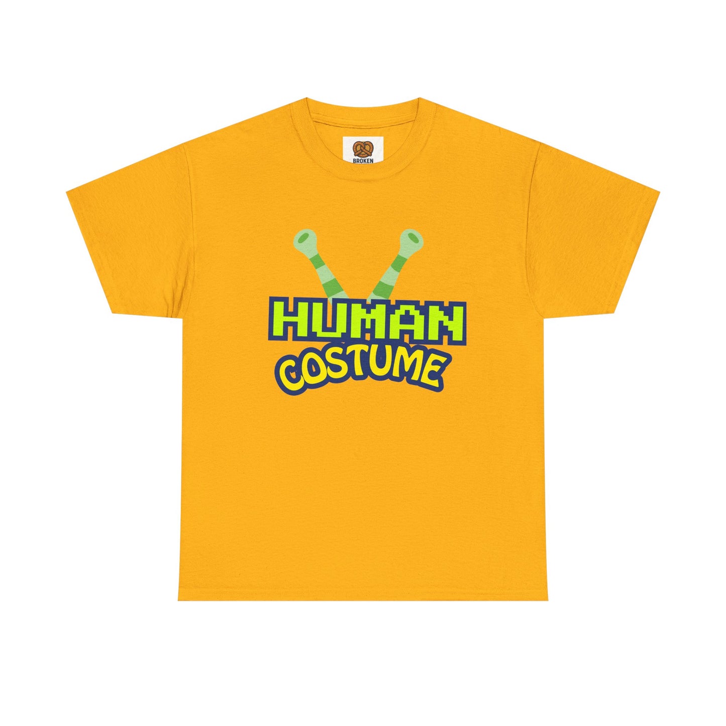 Alien Antenna "Human Costume" T‑Shirt — Funny Sci‑Fi Halloween Tee