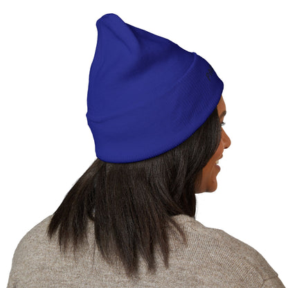 Paratees Embroidered Cuffed Beanie — Minimal Winter Knit Hat