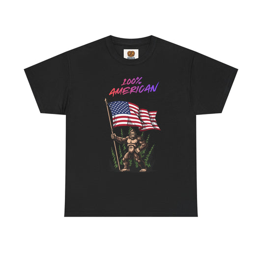100% American T-Shirt — Retro Patriotic Flag Graphic Tee