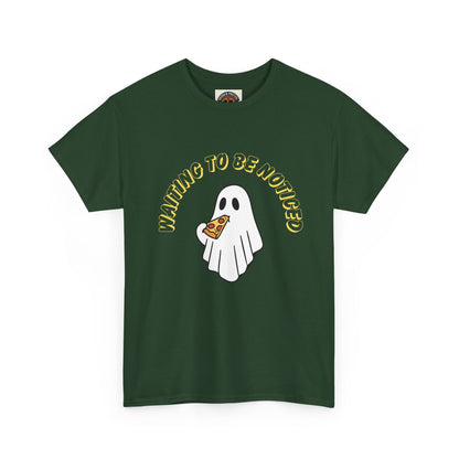Ghost Holding Pizza "Waiting to Be Noticed" T‑Shirt