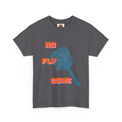 No Fly Zone T‑Shirt — Retro Mosquito Swatter Graphic Tee