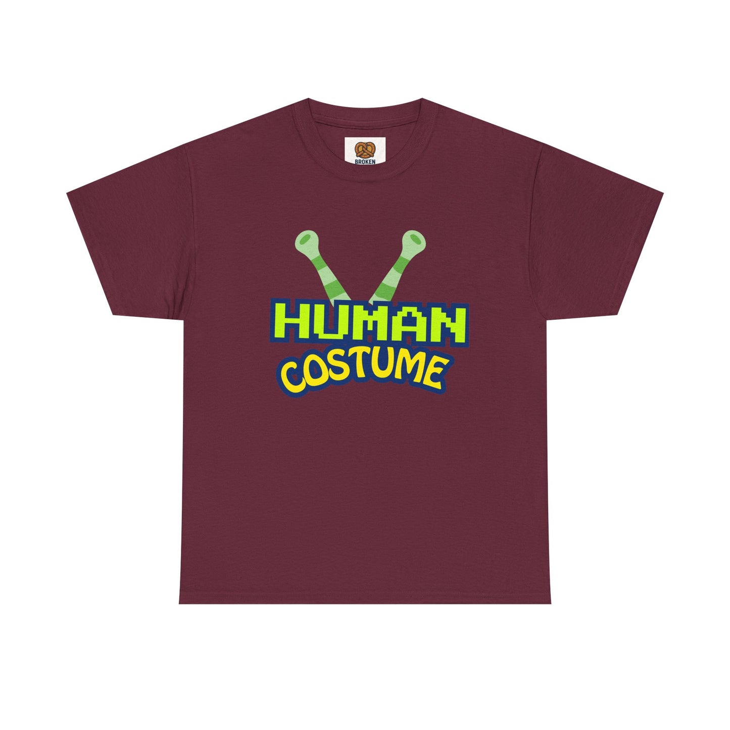 Alien Antenna "Human Costume" T‑Shirt — Funny Sci‑Fi Halloween Tee