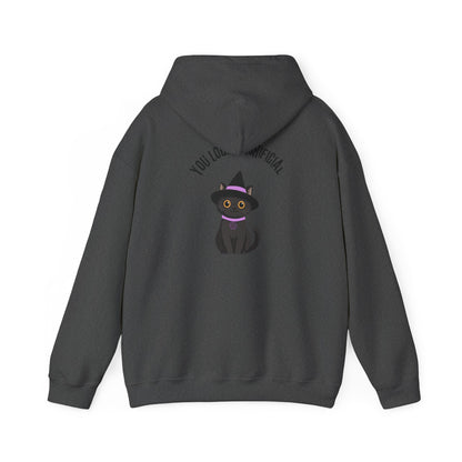 Witch Cat Hoodie – "You Look Purrrfect" Cute Black Cat Halloween Sweatshirt