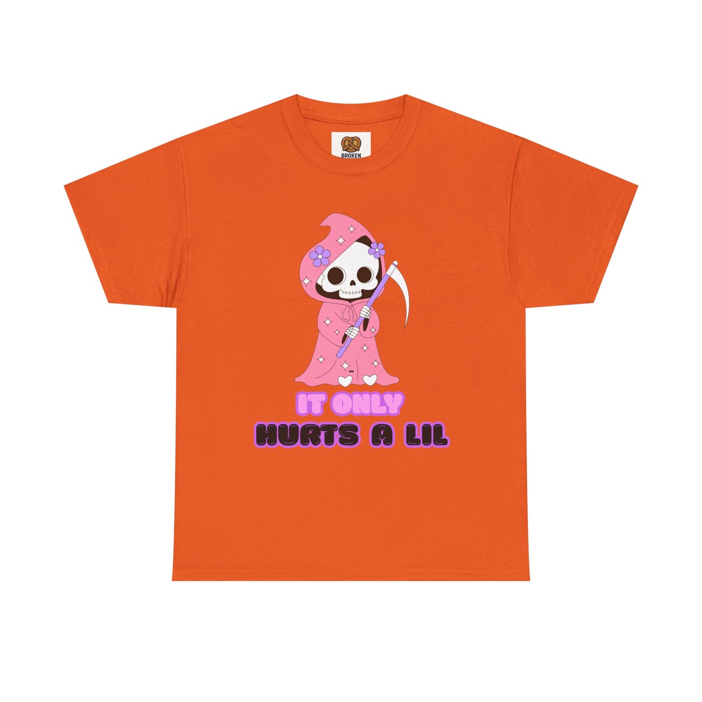 It Only Hurts A Lil Grim Reaper Tee — Cute Goth Skull T-Shirt
