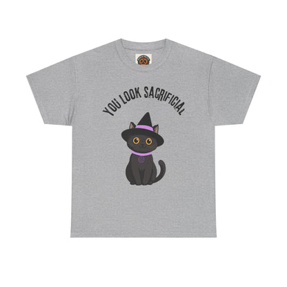 You Look Sacrificial Black Cat Halloween T-Shirt — Cute Witch Cat Tee for Halloween