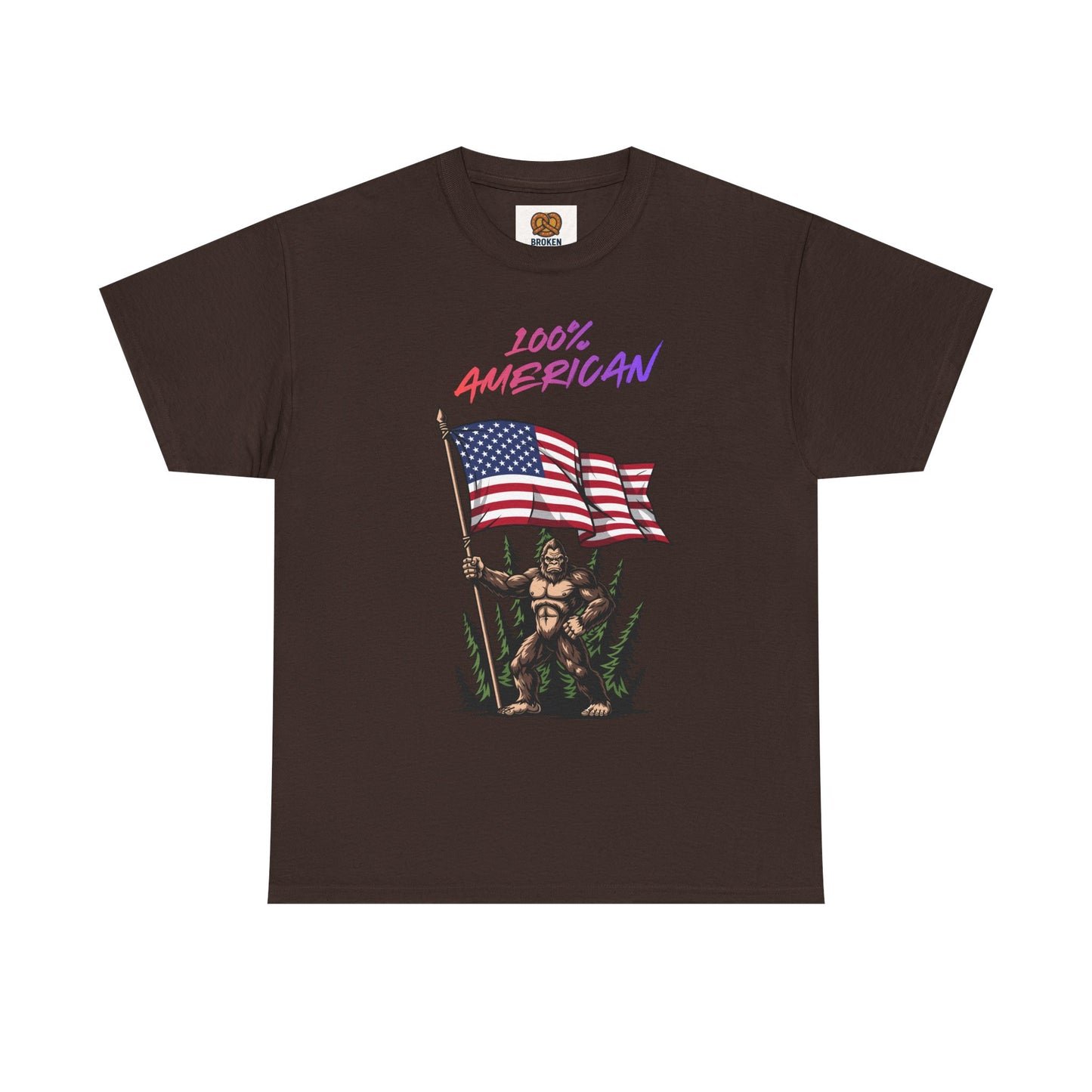 100% American T-Shirt — Retro Patriotic Flag Graphic Tee