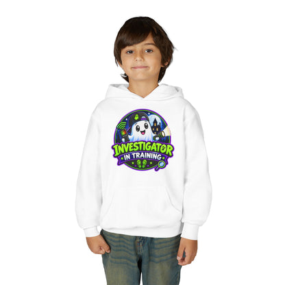 Youth Hoodie — "Investigator in Training" Cute Ghost Detective Kids Pullover