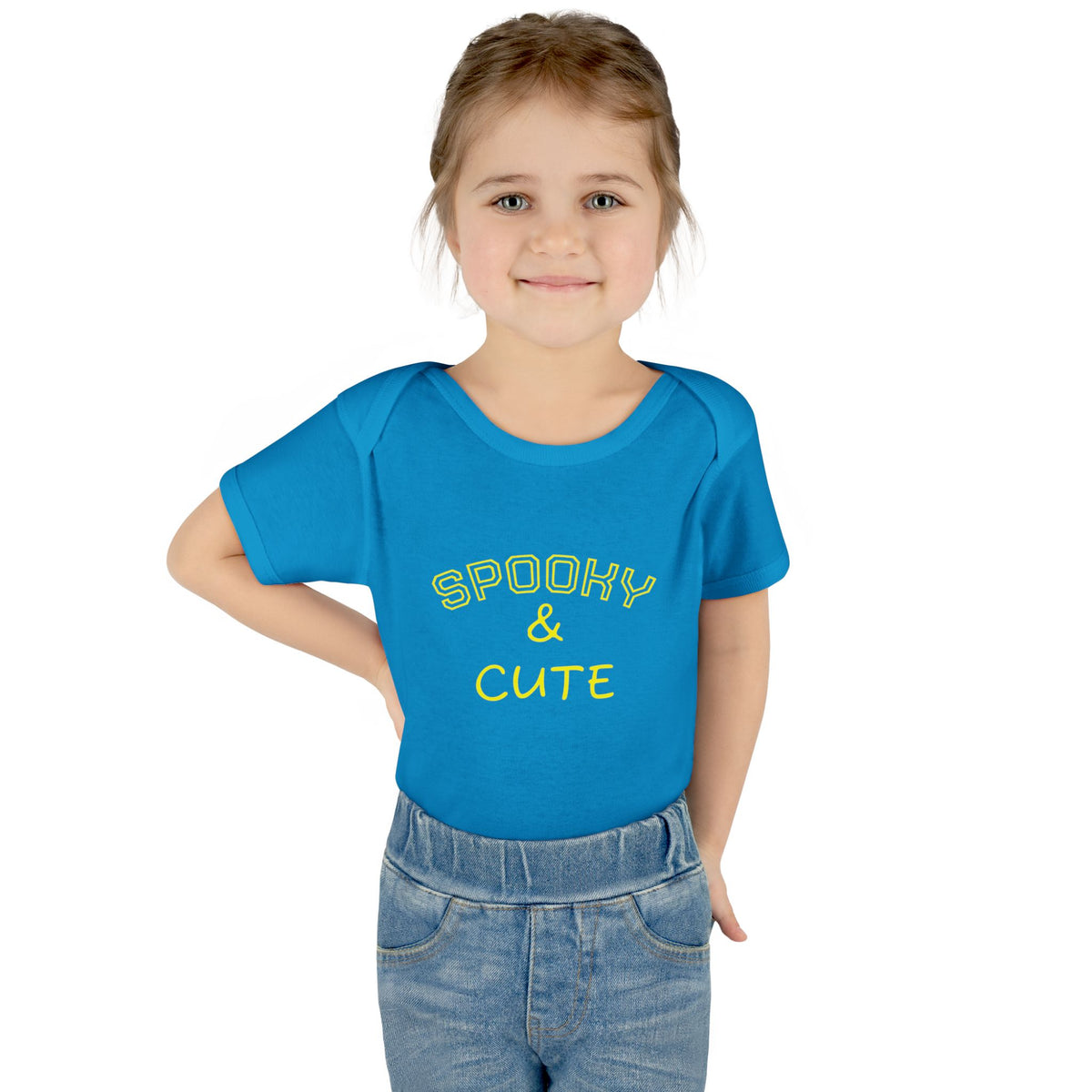 Infant Bodysuit - "Spooky & Cute" Halloween Baby Onesie (Orange)