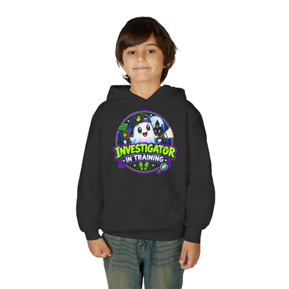 Youth Hoodie — "Investigator in Training" Cute Ghost Detective Kids Pullover