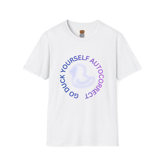 Duck Rubber Duck Graphic Tee — "Go Duck Yourself Autocorrect" Funny Pastel T-Shirt