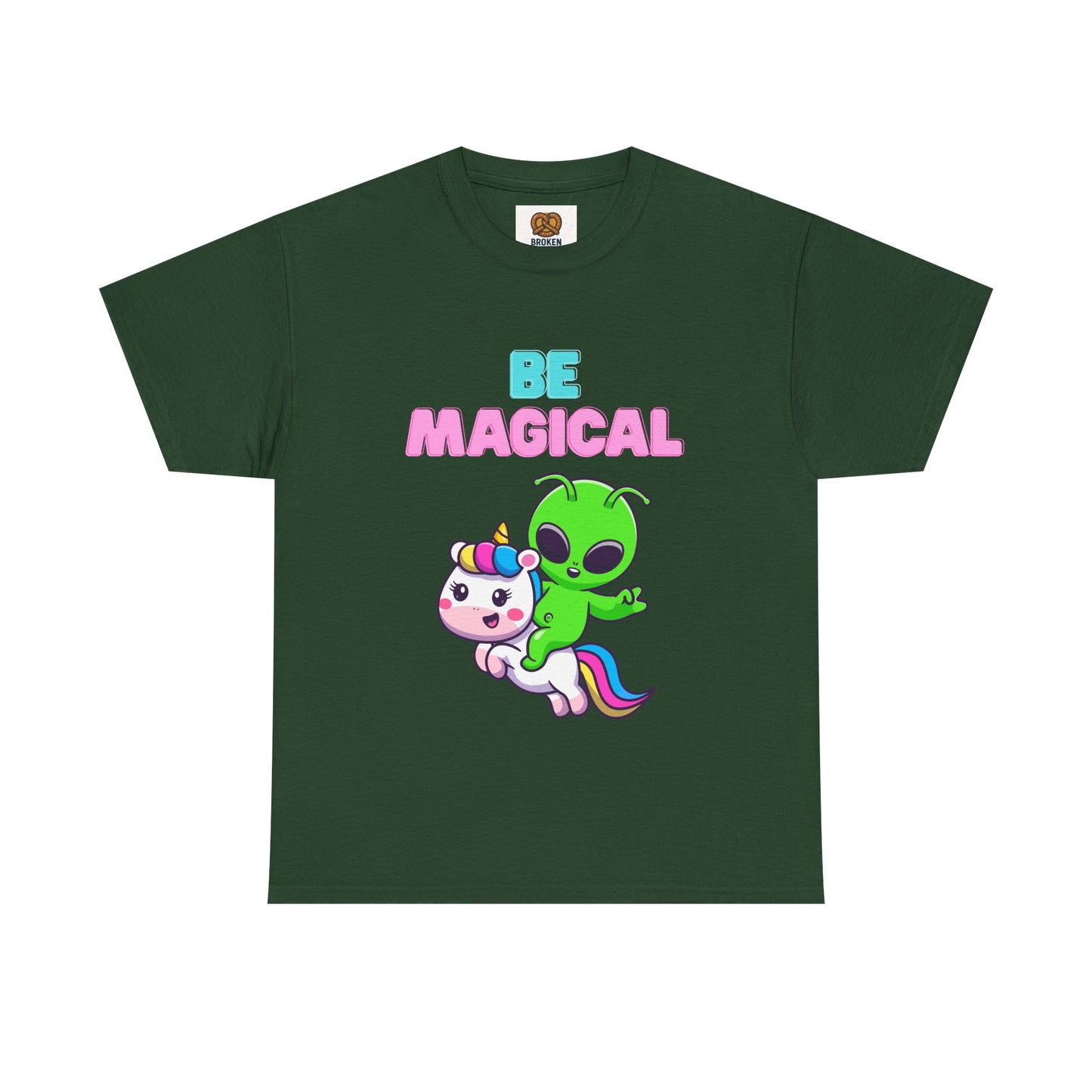 Be Magical Alien Riding Unicorn T-Shirt — Cute Kawaii Graphic Tee