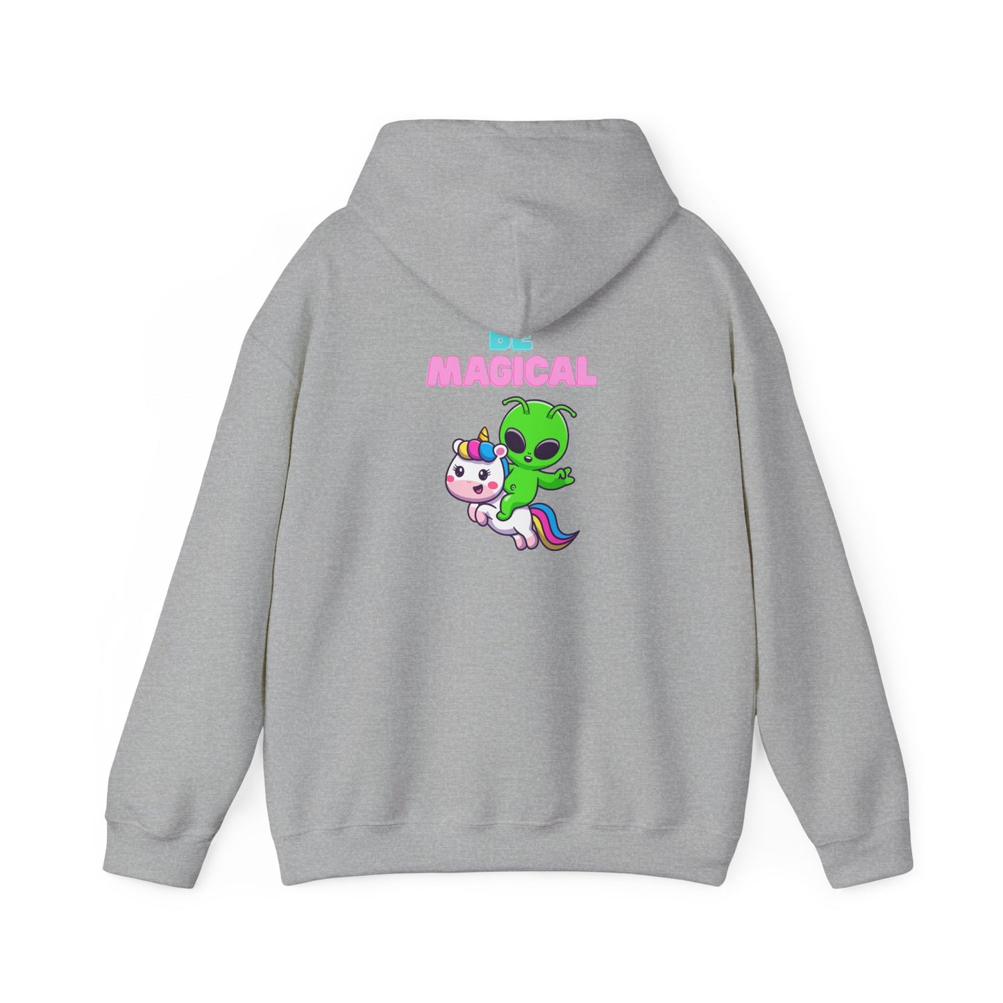 Magical Alien Riding Unicorn Hoodie — Cute Pastel Space Fantasy Sweatshirt